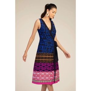 NWT Trina Turk Krisel Bright Printed Wrap Midi Dress
